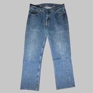 Vtg 2000s Levis 501 Mens 34x28 Light Blue Wash Jeans Made In Usa Button Fly